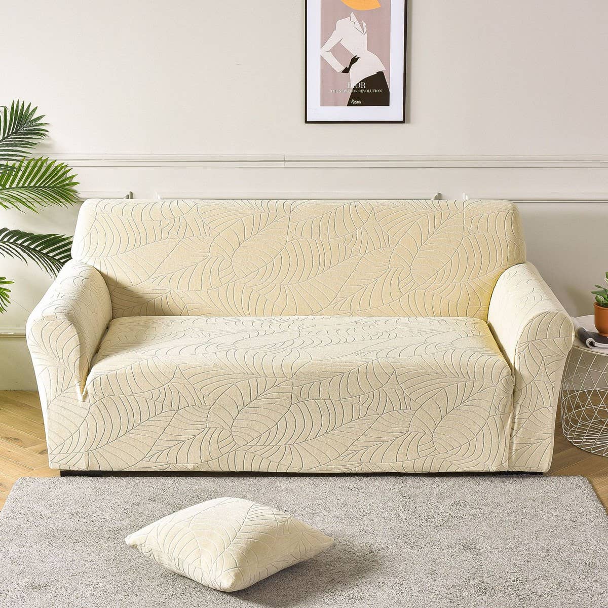 Waterproof Jacquard Sofa Cover, Thick & Stretchy