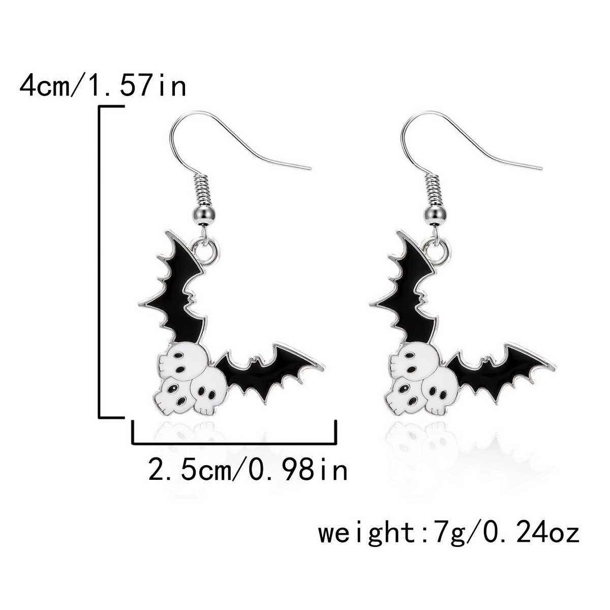 PUMPKIN SKULL BAT FUNNY HALLOWEEN EARRINGS_CWAJE2429