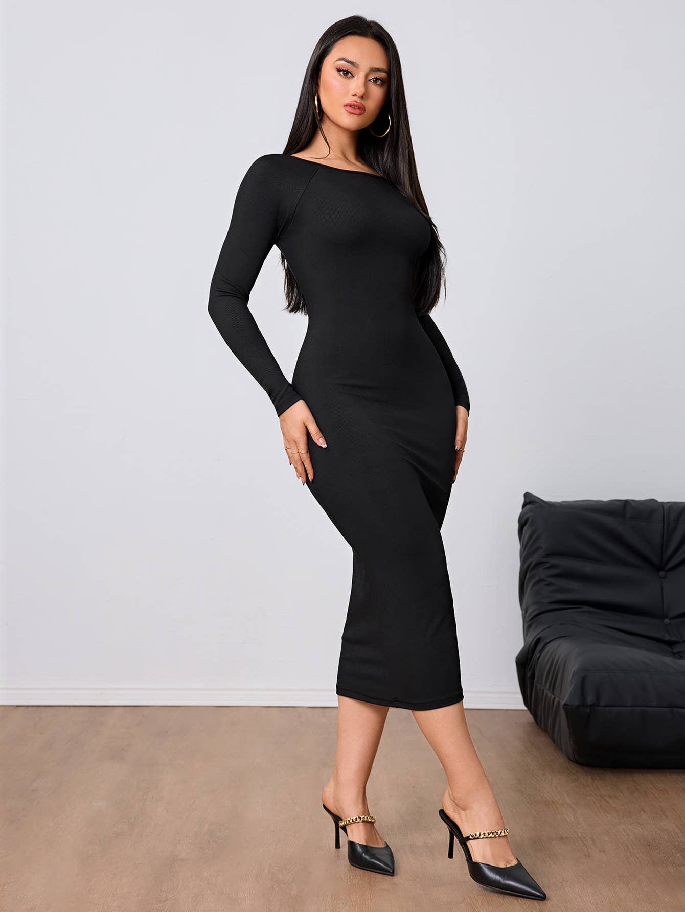 FASHION SIMPLE SEXY BACKPACKING BUTTOCK DRESS