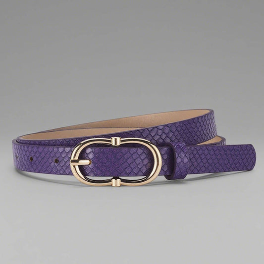 Personalized Snake-patterned metal buckle belt