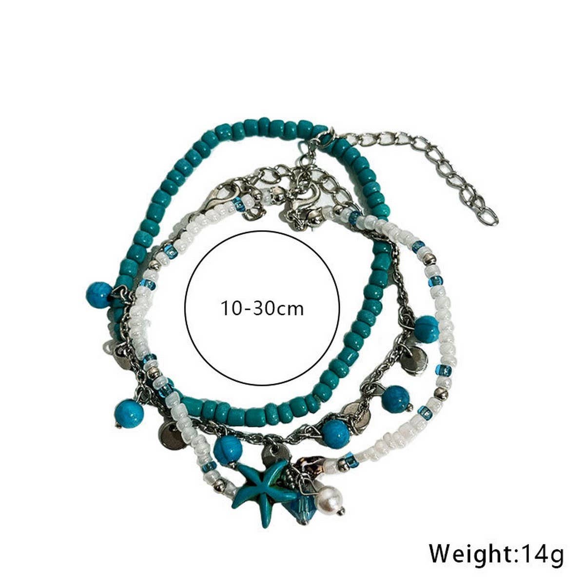 Boho Turquoise Starfish Anklet ??Handmade Charm_CWMM6345