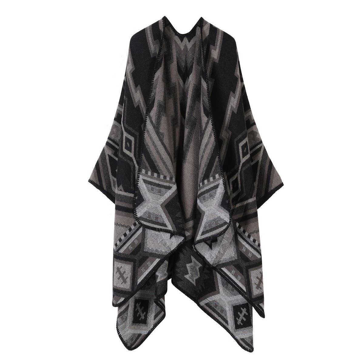 ETHNIC STYLE SHAWL WITH WARM CASHMERE SLIT CAPE_CWASC2244