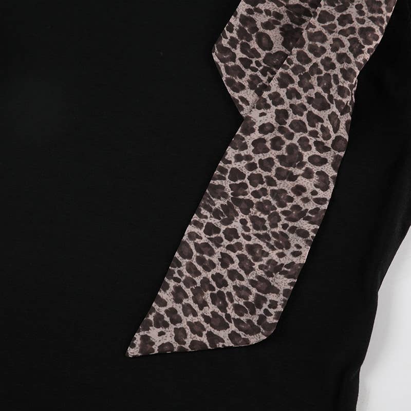LEOPARD-PRINT LACE-UP WITH DIAGONAL SHOULDER BASE