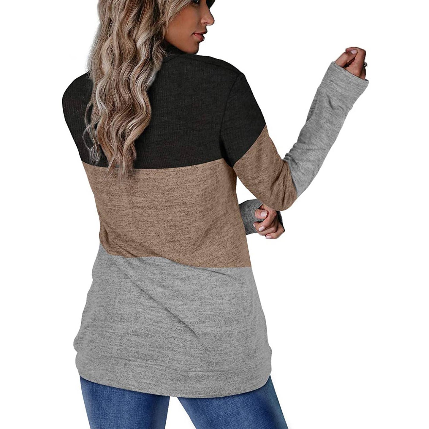 WOMEN'S CREW NECK PULLOVER MATCHING COLOR HOODIE