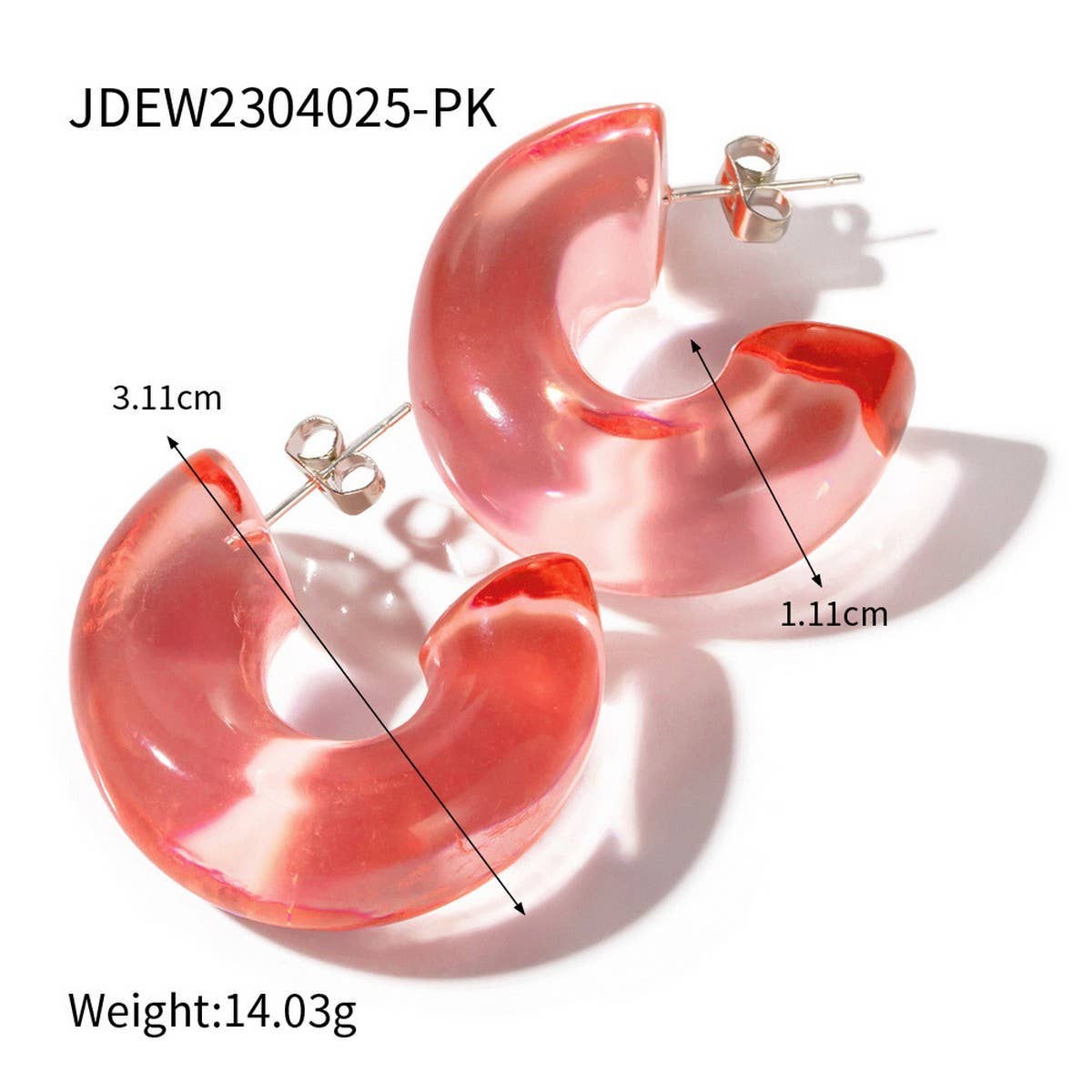 NEW GEOMETRIC COLOR GRADIENT MOON EARRINGS