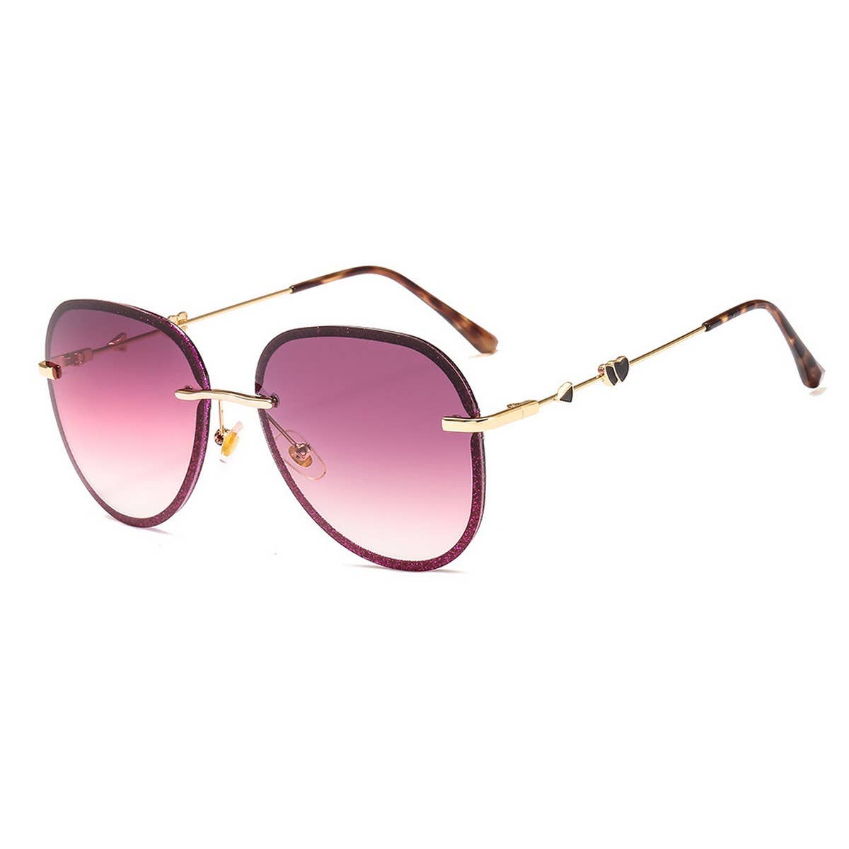 Trendy Frameless Metal Heart Cupid Sunglasses