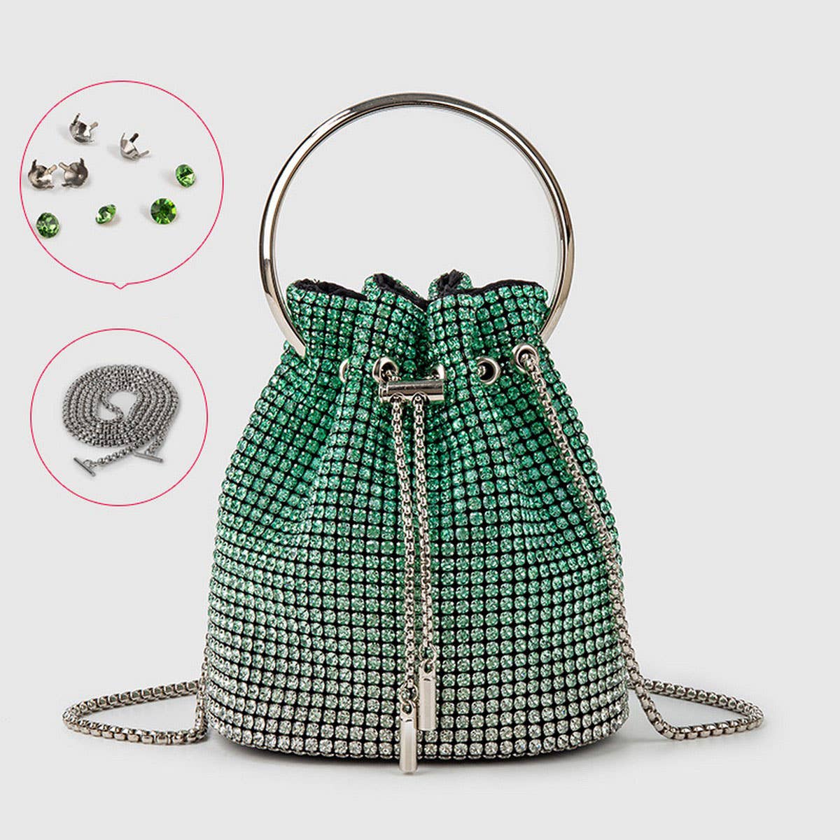 NEW FASHION CHAIN RHINESTONE EVENING BUCKET BAG_CWAB3583