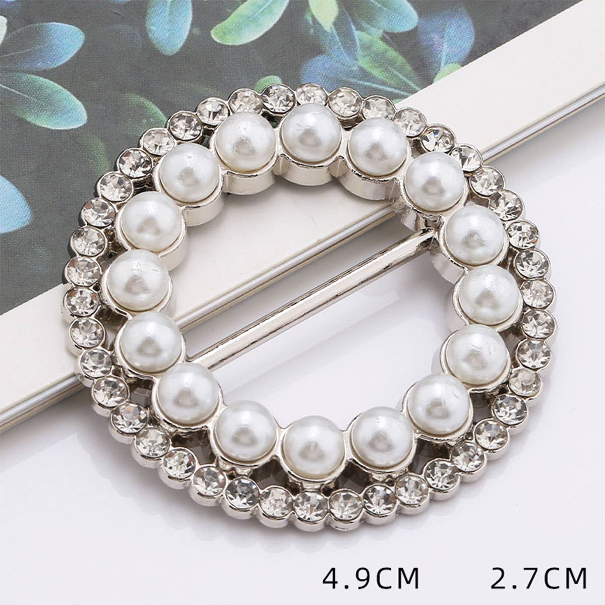 HOOP PEARL DIAMOND CORNER BUTTON SCARF RING