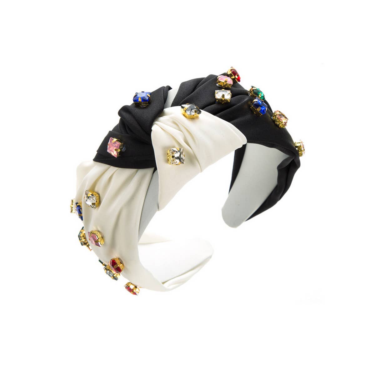 SIMPLE GEOMETRIC SQUARE COLORED DIAMOND HEADBAND_CWAHA2139