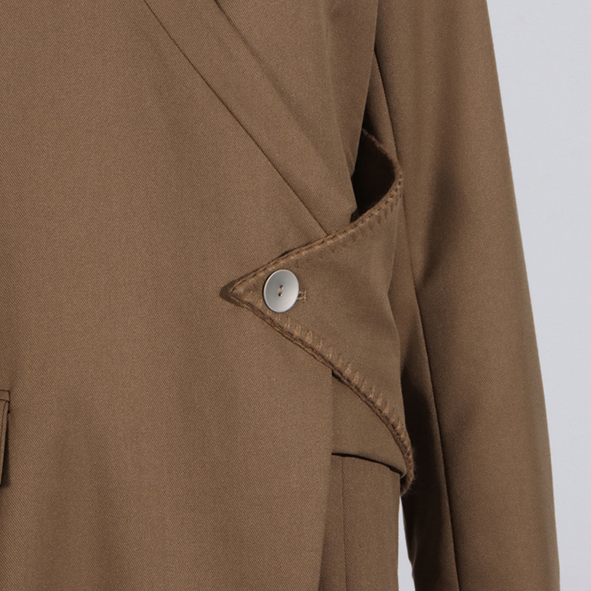 Designer Mid-Length Coat with Irregular Hem