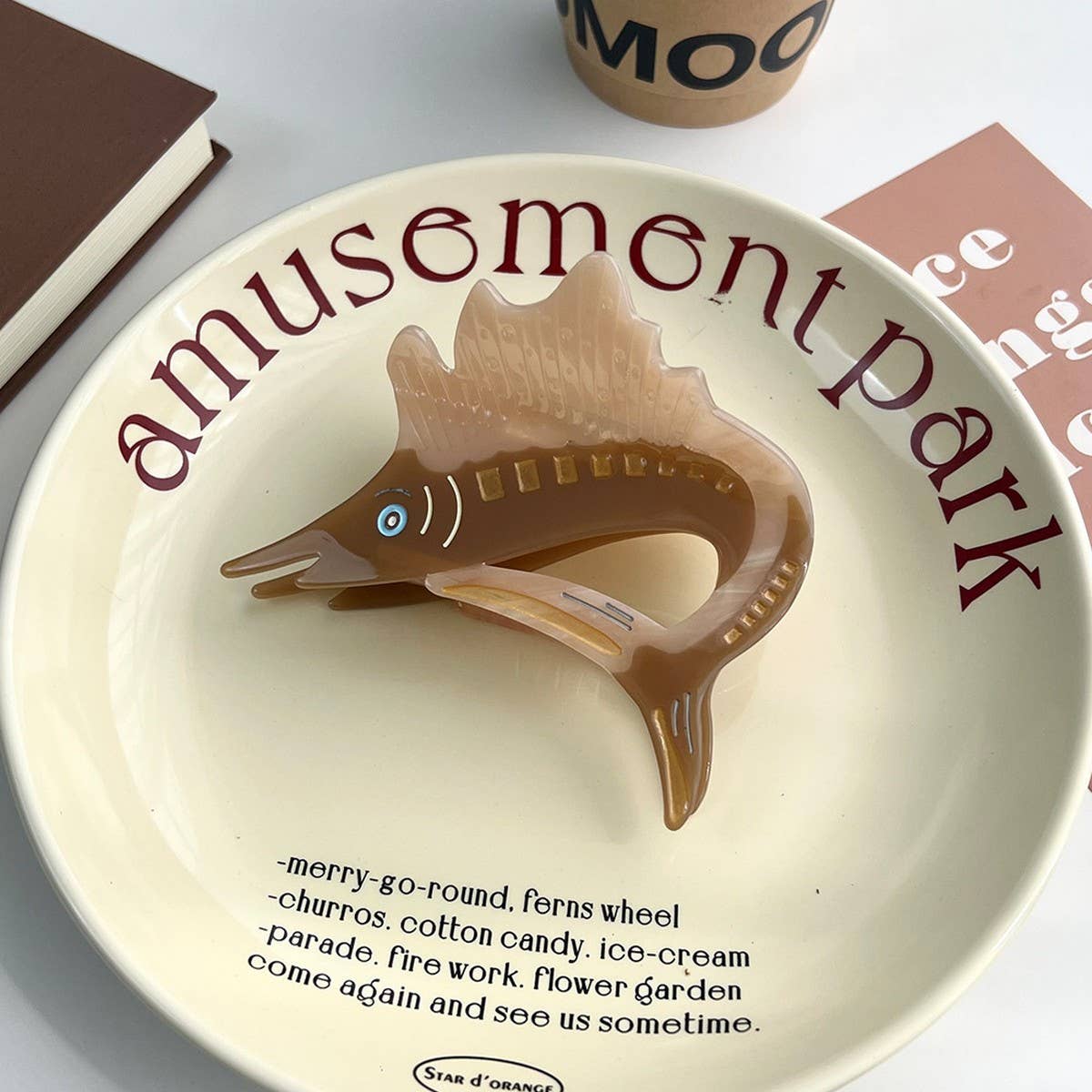 Ocean Sailfish Acetate Claw Clip ??Unique Design_CWAHA5833