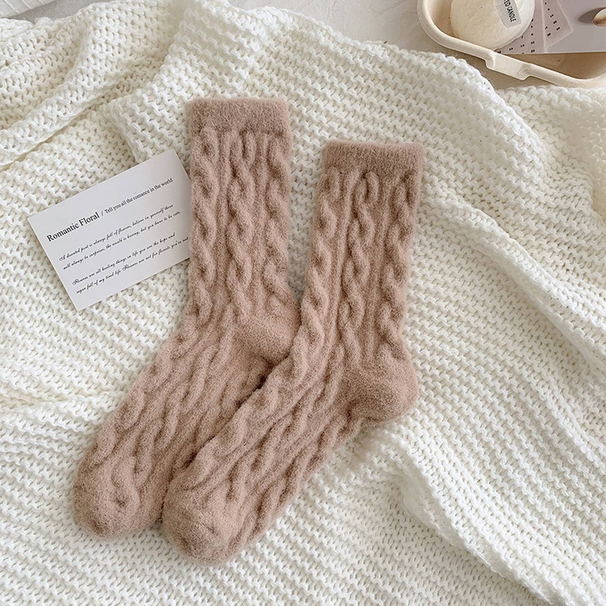Cozy Thick Plush Hemp-Knit Socks for Fall & Winter