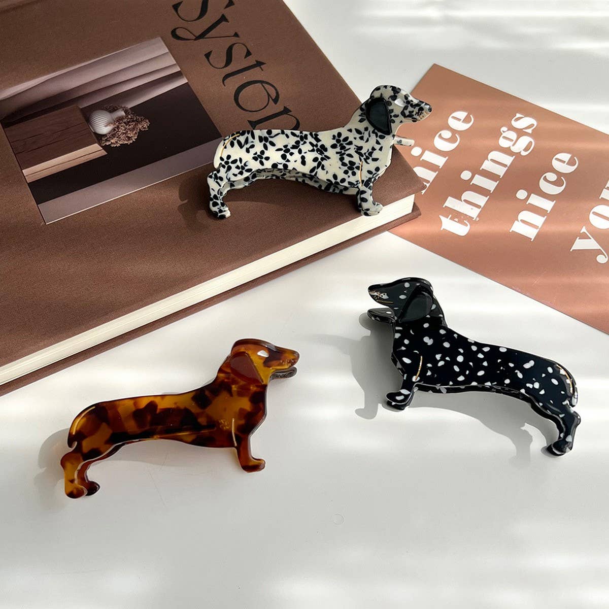 Dachshund Dog Acetate Hair Claw Clip for Girls