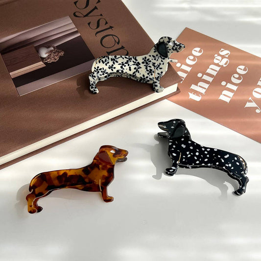 Dachshund Dog Acetate Hair Claw Clip for Girls
