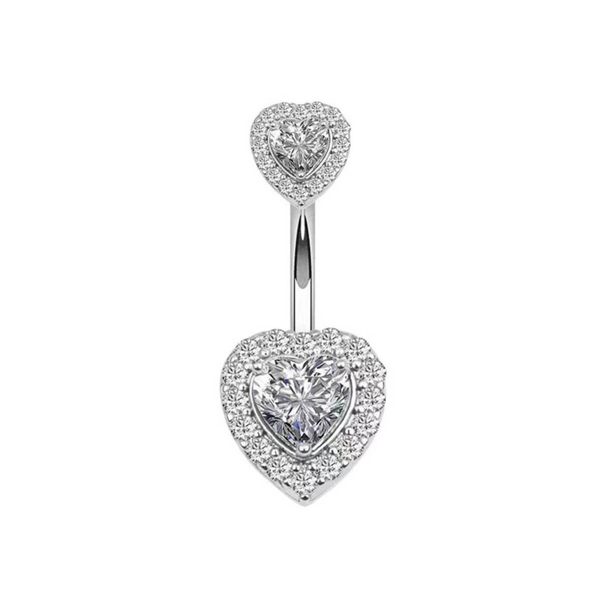 Butterfly Heart Belly Button Ring ??Zircon Gem_CWMM9182