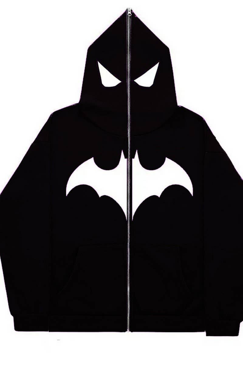 CWOCO1186_HALLOWEEN BATMAN FULL ZIP HOODED SWEATSHIRT