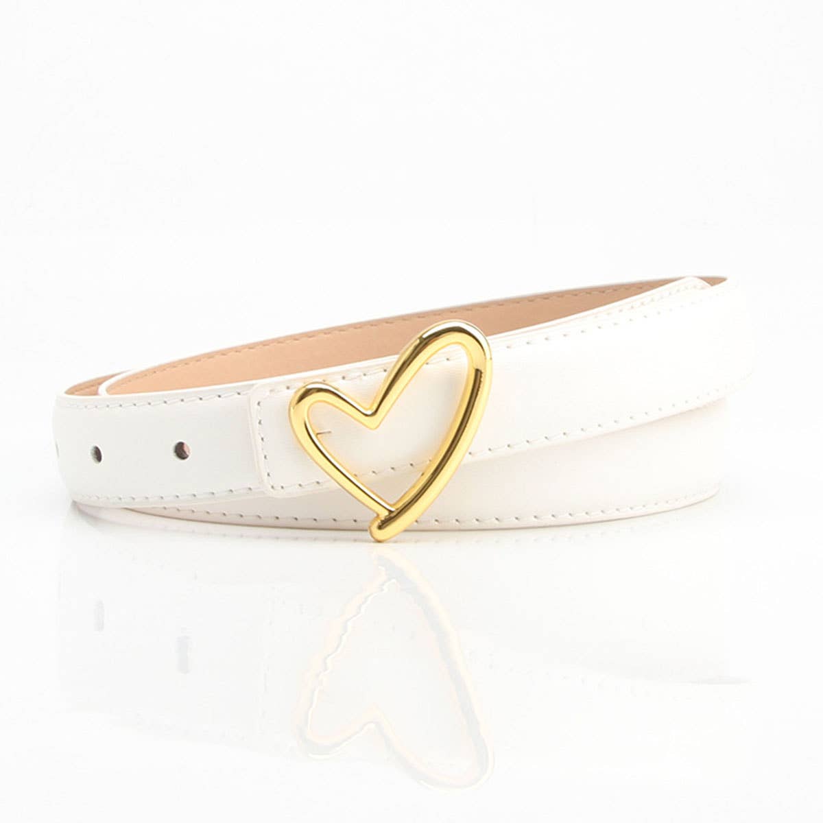 Versatile heart-shaped buckle high-end belt
