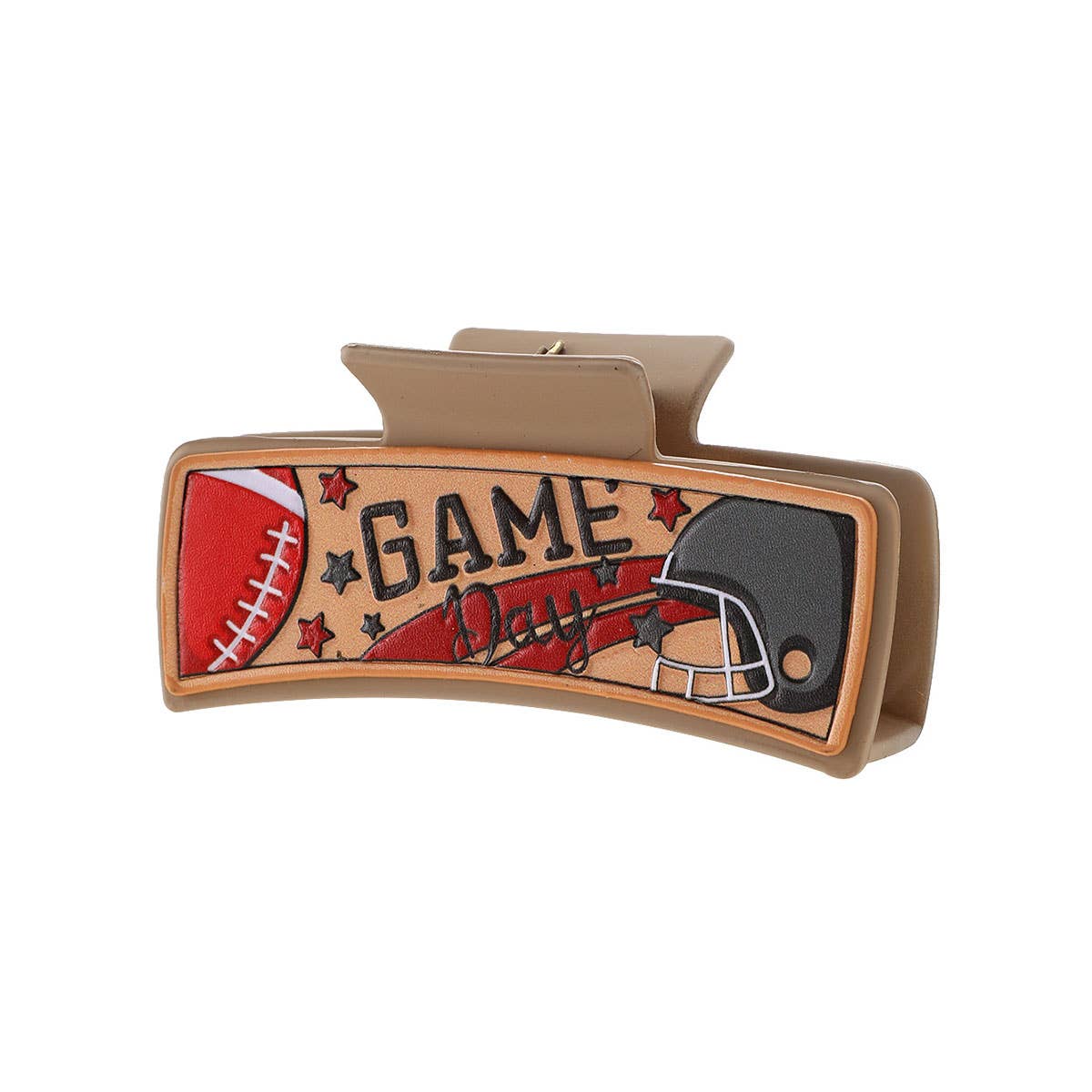 FOOTBALL LETTERS PU LEATHER HAIR CLIP ACCESSORIES