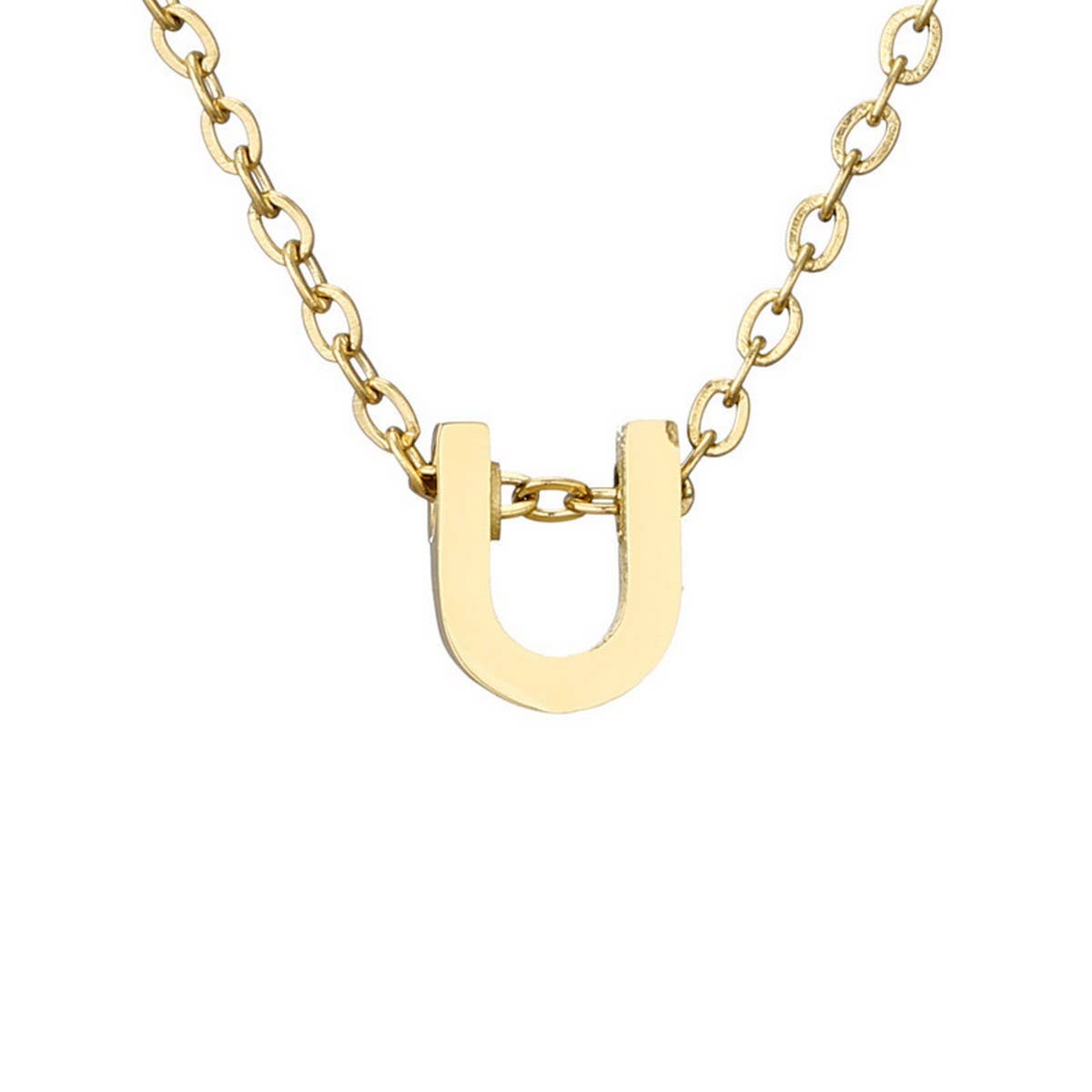 NEW CREATIVE STAINLESS STEEL GOLD LETTER NECKLACE