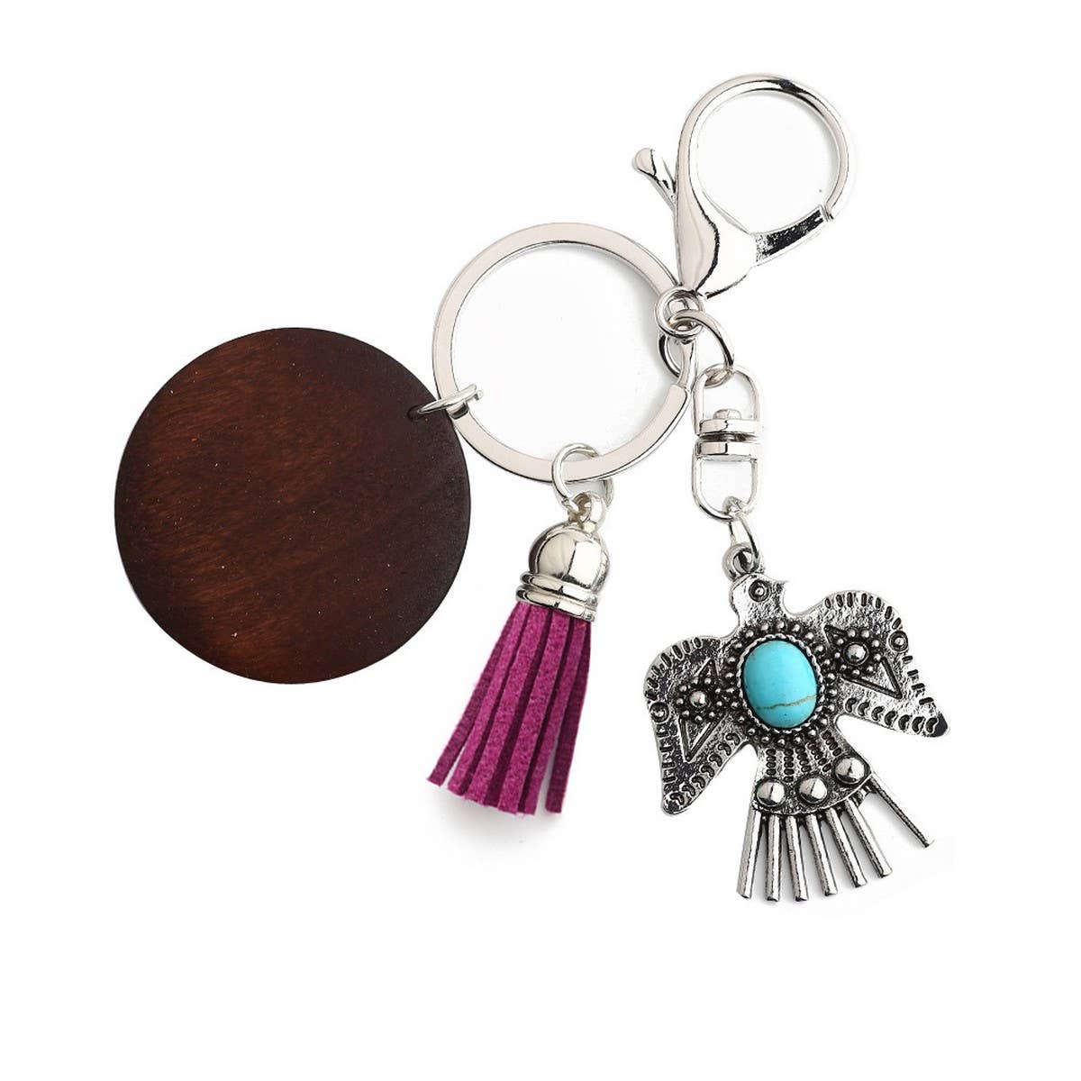 Boho Western Eagle Keychain with Alloy Pendant_CWAB5086