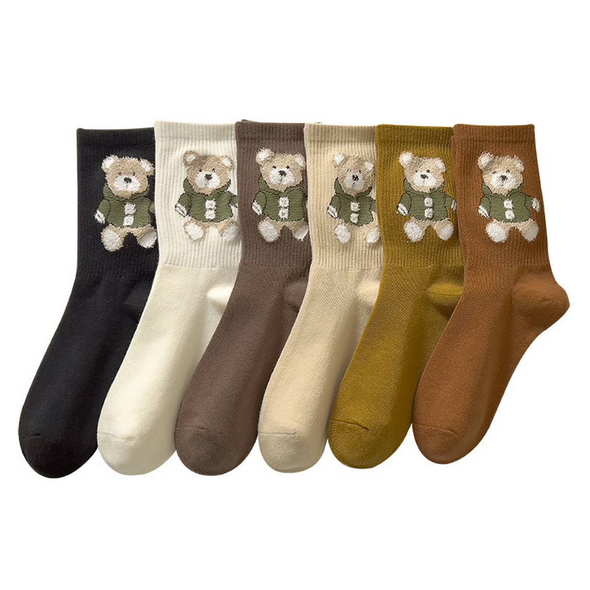 CUTE CARTOON BEAR WOMEN'S MID-LENGTH SOCKS
