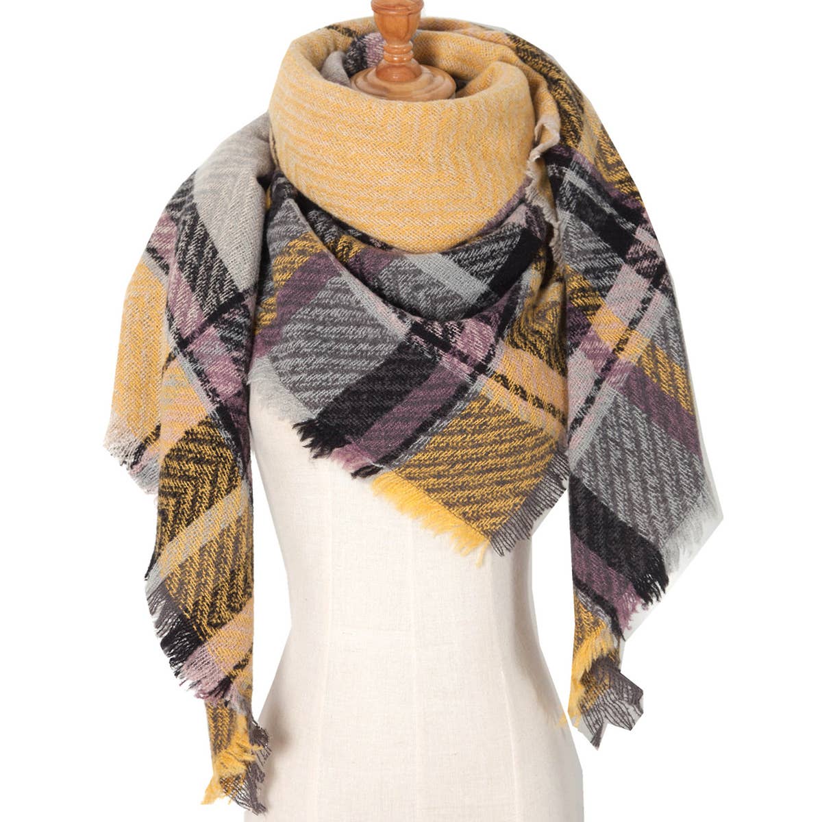 Plaid Triangle Scarf for Fall & Winter ??Wholesale_CWASC0110