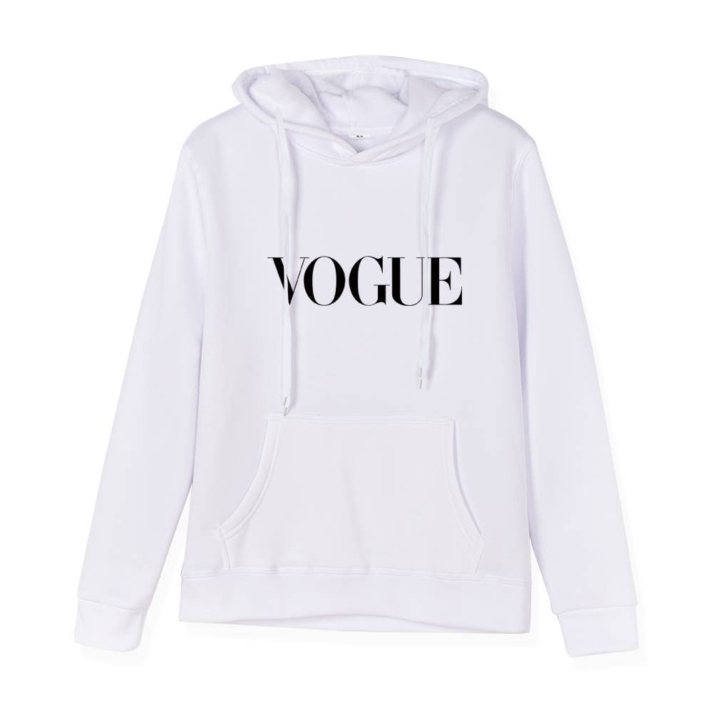Simple letter print loose basic hoodie
