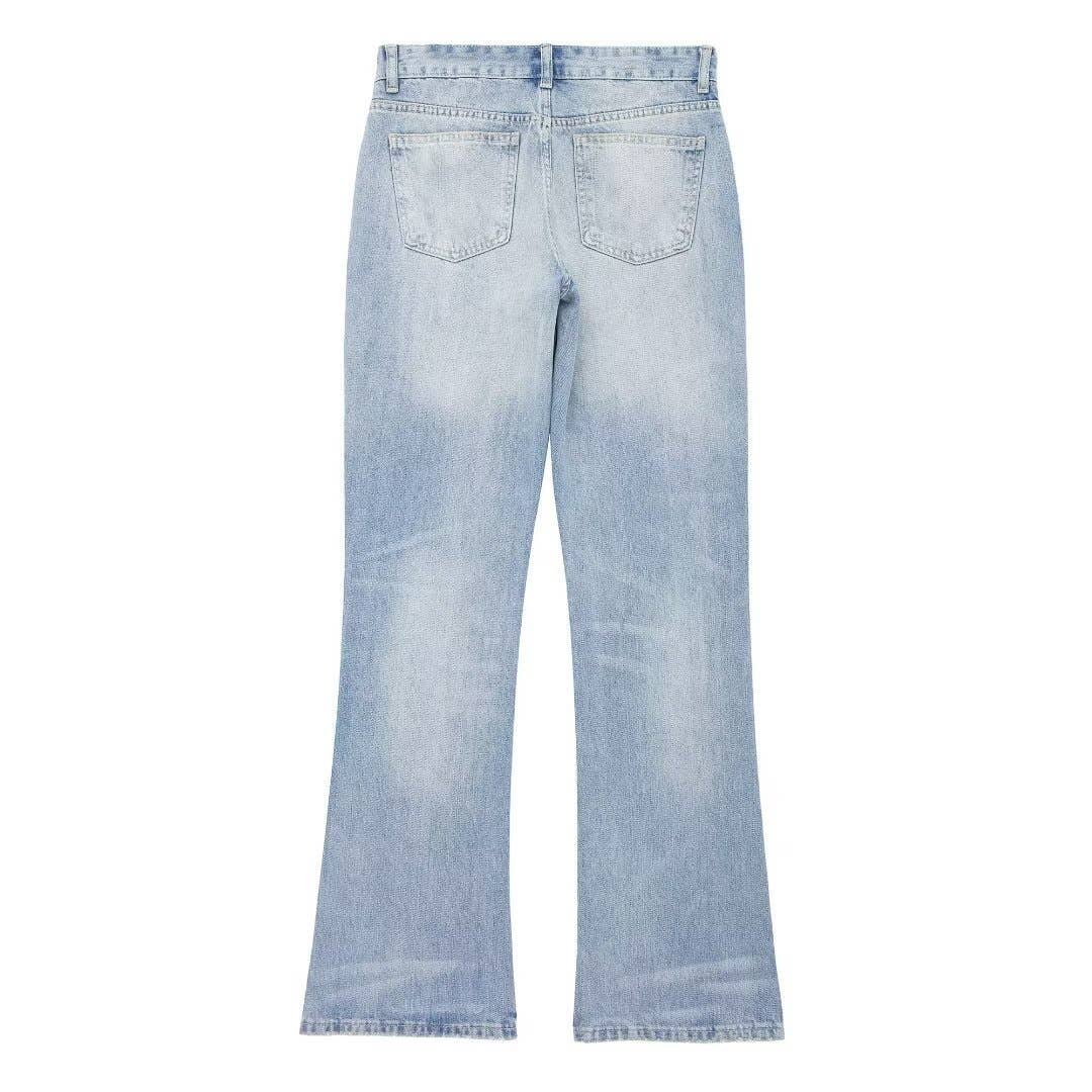 MID-RISE FLARED LONG JEANS FOR WOMEN