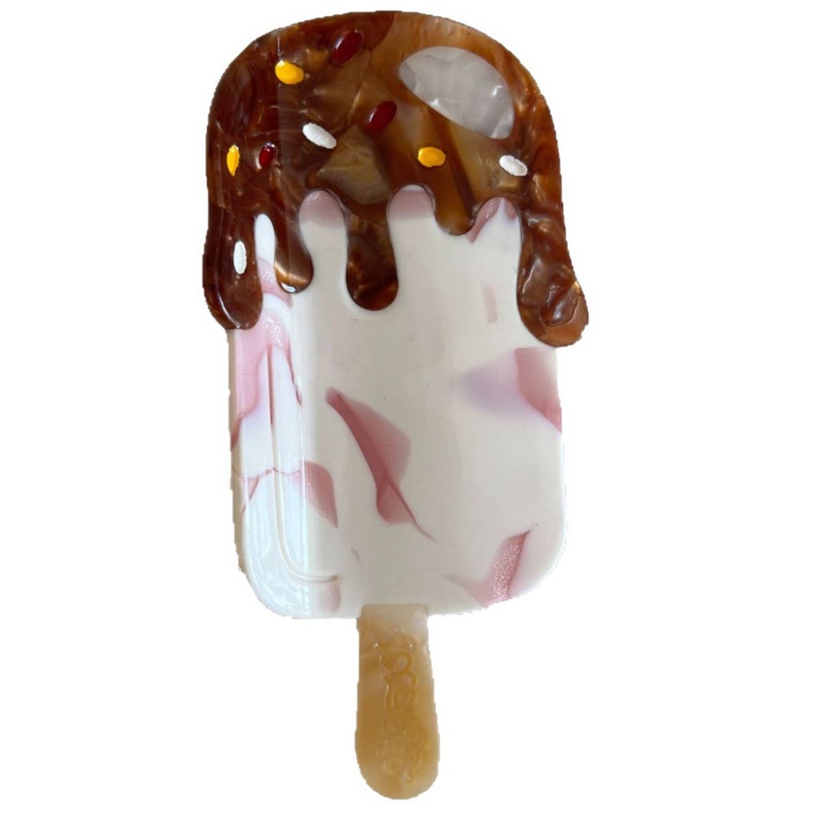 CWAHA07736_CUTE POPSICLE STRAWBERRY CHOCOLATE HAIR CLAW