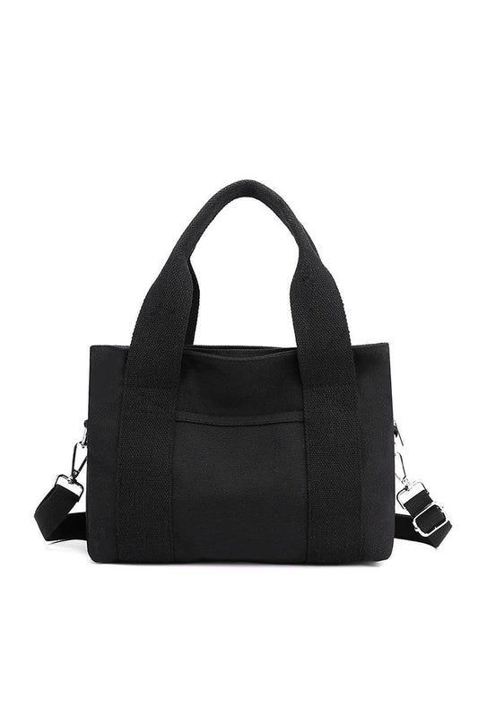 SIMPLE SQUARE HANDLE CANVAS CROSS BODY BAG_CUAB0105