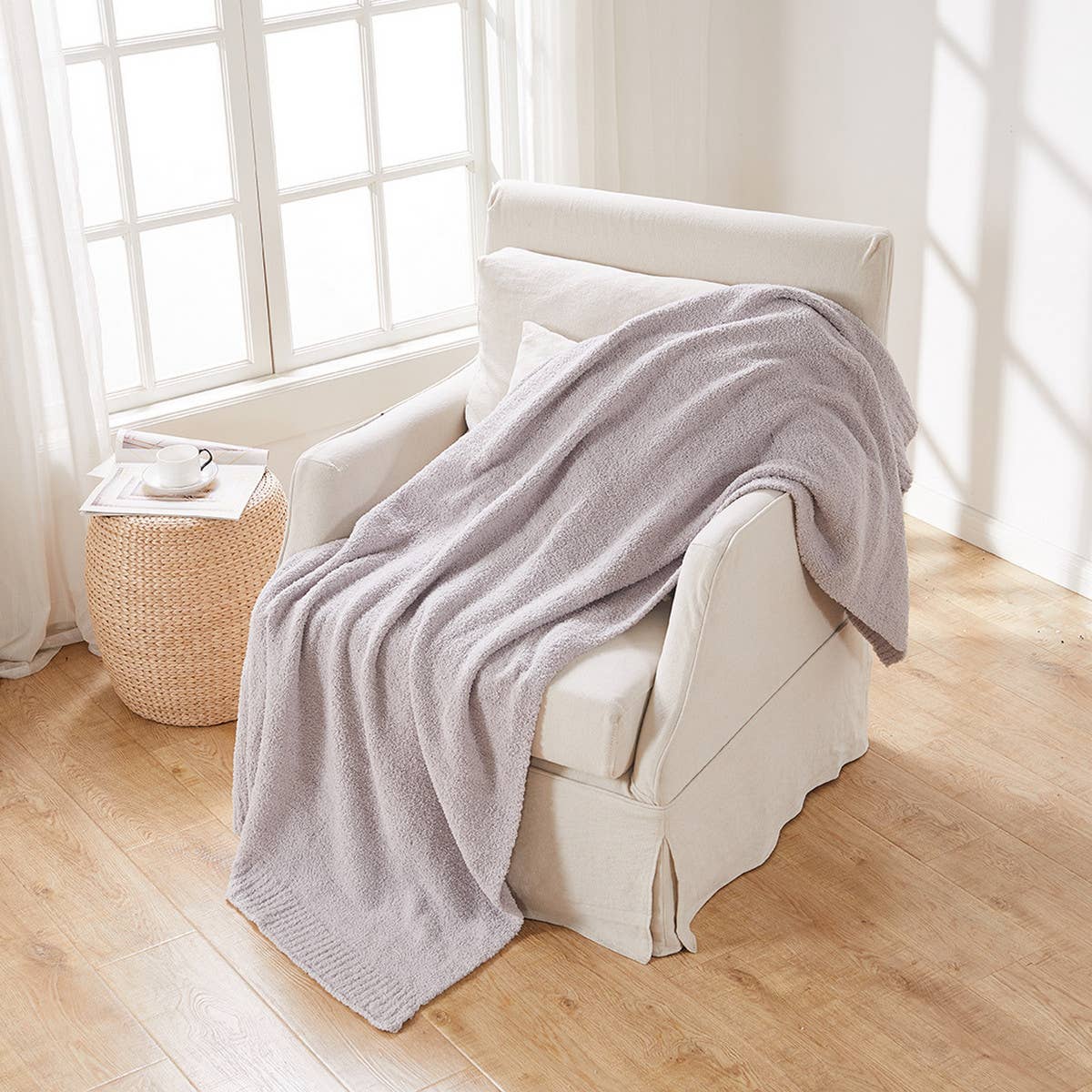 SOLID COLOR KNITTED JACQUARD BLANKET COVER BLANKET_CWMM0319