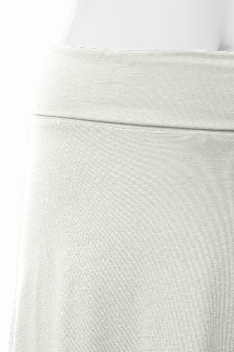 AWBMS204_High Waist Elastic Flared Midi Skirt