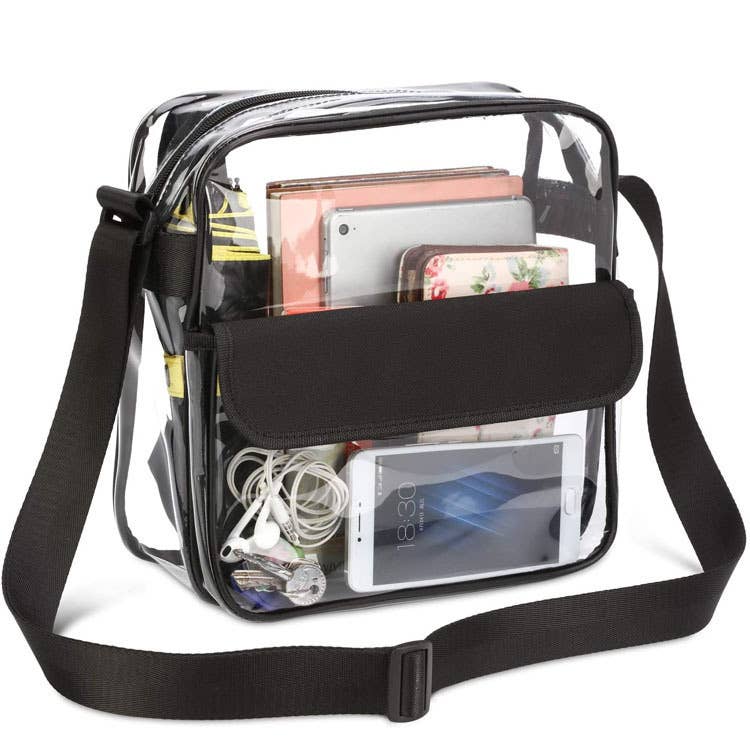 Colorful transparent pvc crossbody bag
