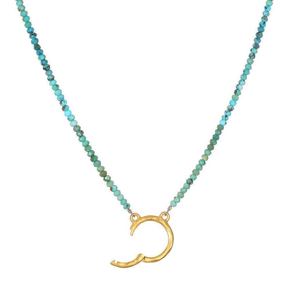 Basic loose chain heart round necklace_CWMM5711
