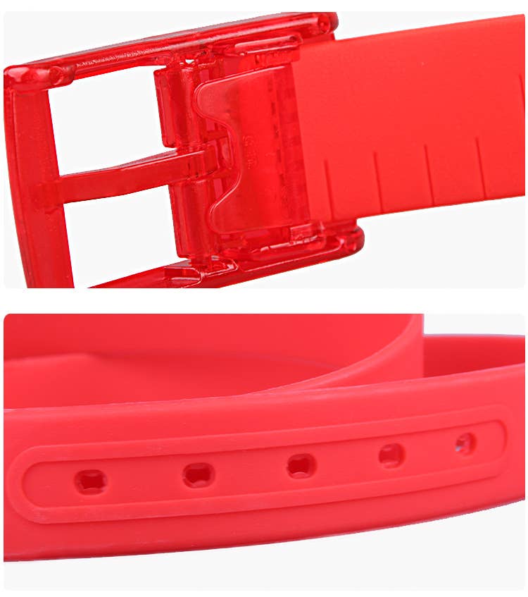 Plastic buckle candy color no metal belt
