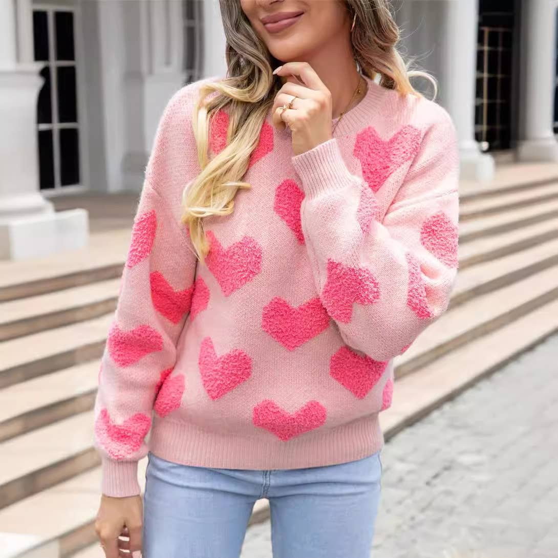 VALENTINE'S DAY CREW-NECK LOVE JACQUARD SWEATER
