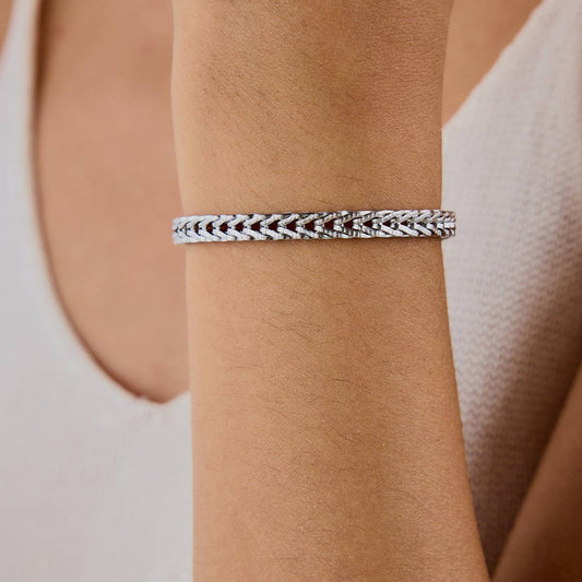 Elegant Two-Tone 18K Gold Titanium Chain Bracelet