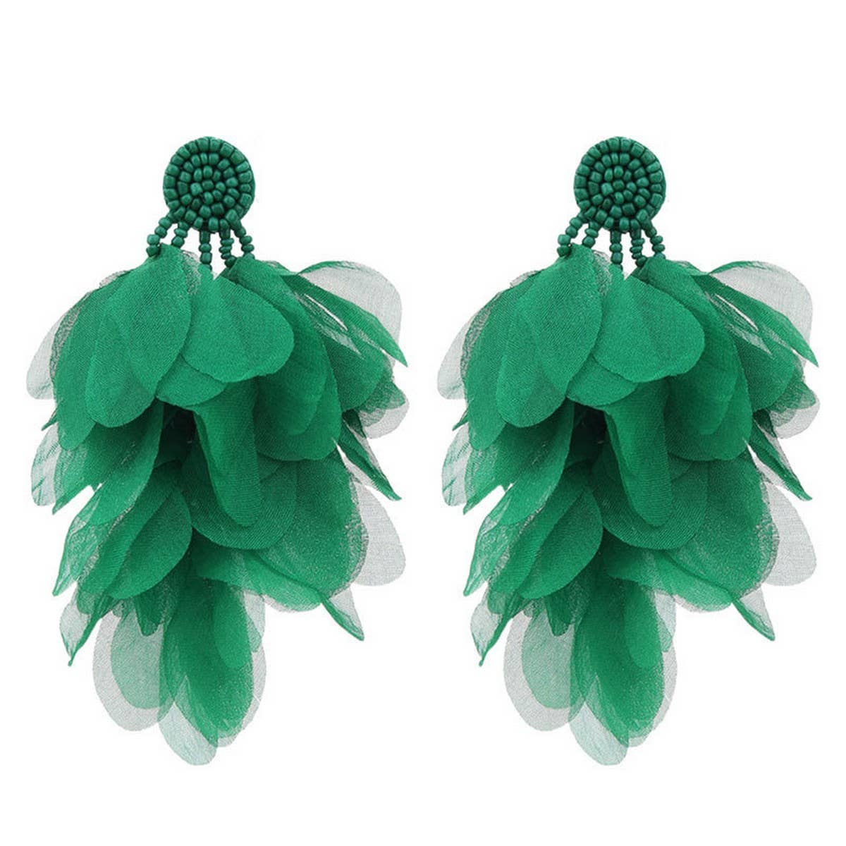 Handmade Fabric Tassel Earrings Bold Statement