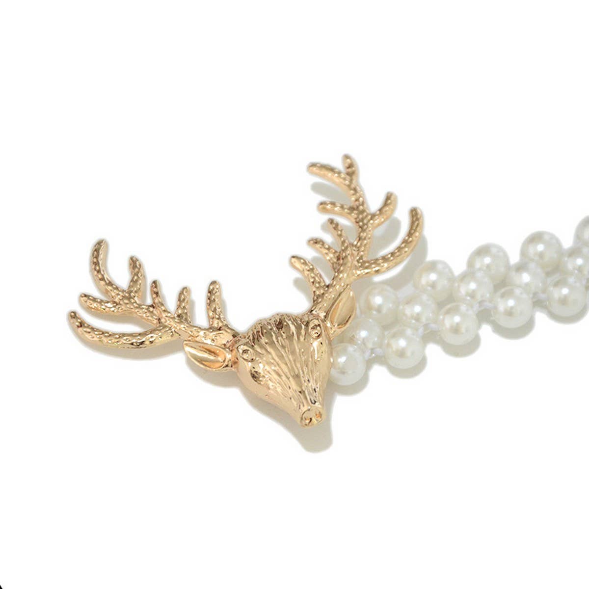 ELEGANT DEER HEAD BUCKLE PEARL WAIST CHAIN_CWABE0506