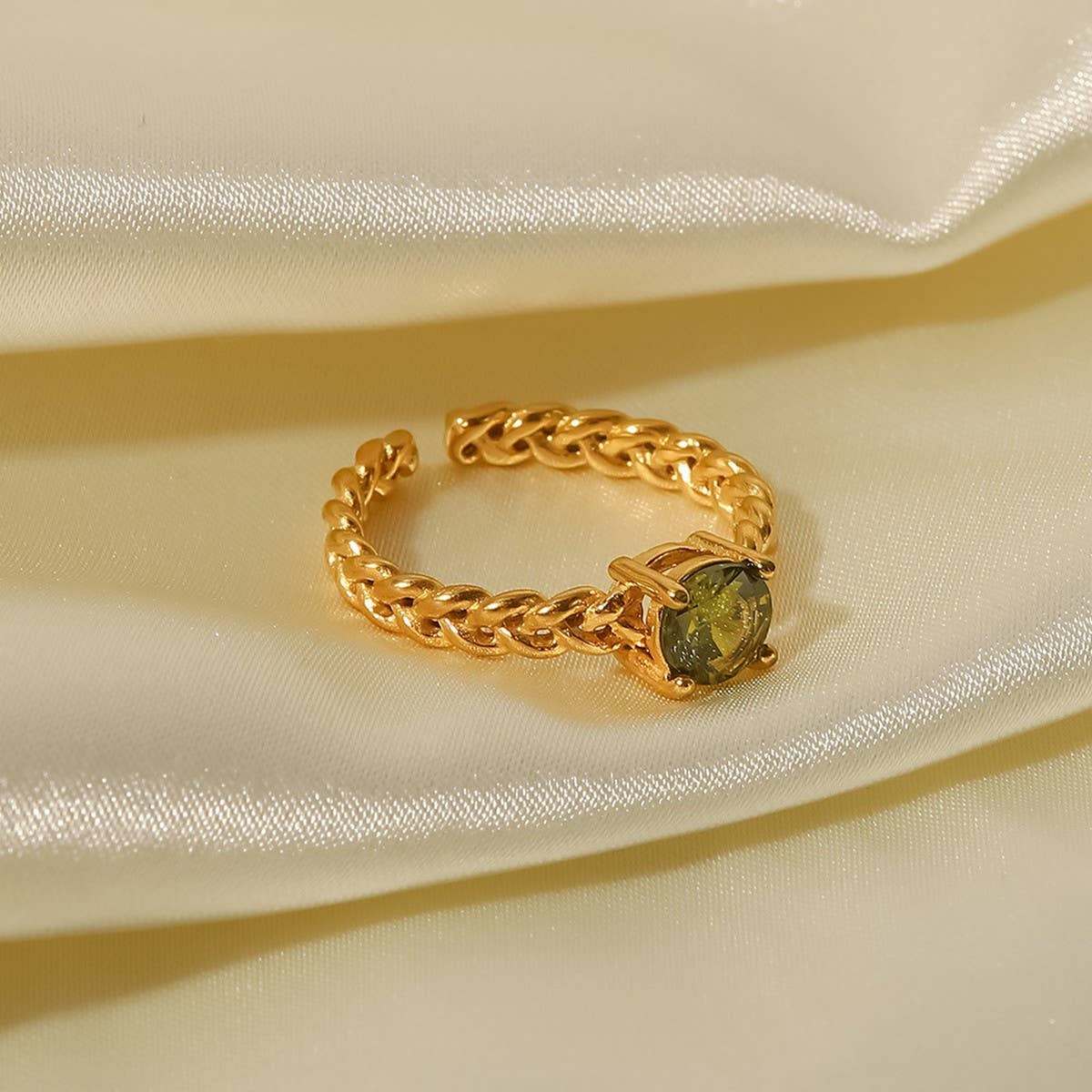 ZIRCON INLAY RINGS ADJUSTABLE TITANIUM STEEL RINGS_CWAJE1238