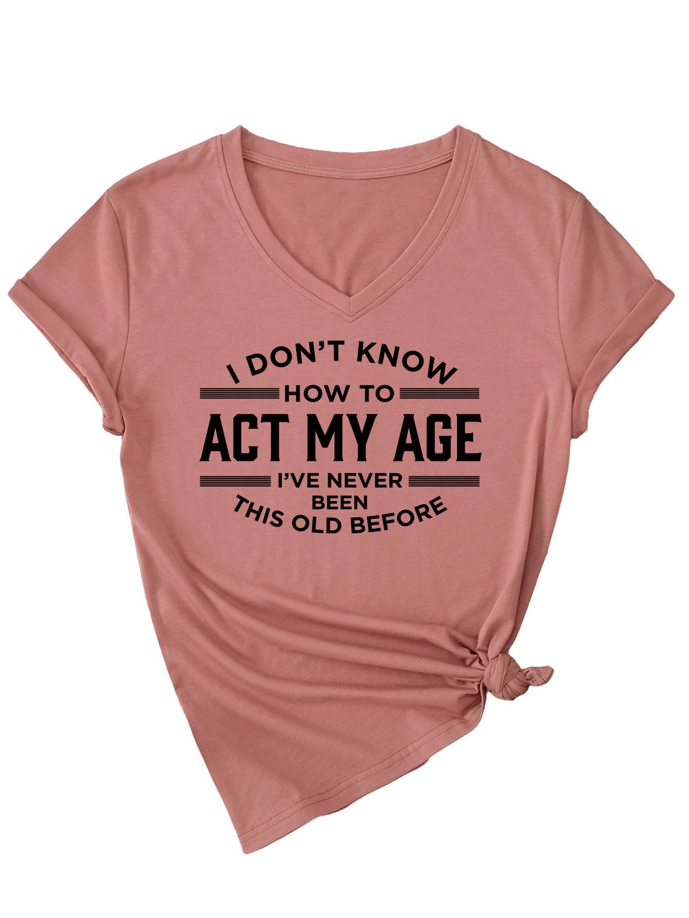 V-neck I DON'T KNOW HOW TO short-sleeved T-shirt