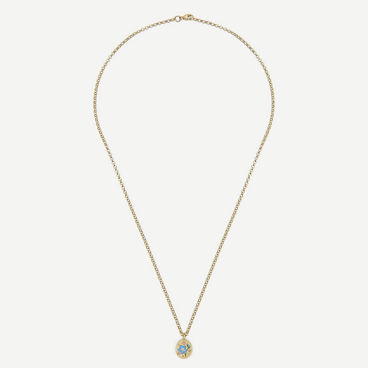 Stainless steel hand-painted flower necklace_CWMM5661