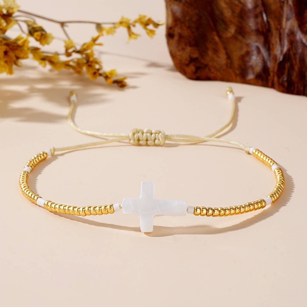 CROSS MIYUKI FINE RICE BEADS HANDMADE BRACELET