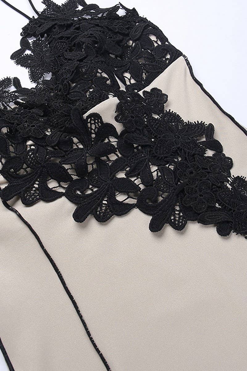 CWDSD6712_DEEP V STRAP LACE OPEN BACK PARTY DRESS