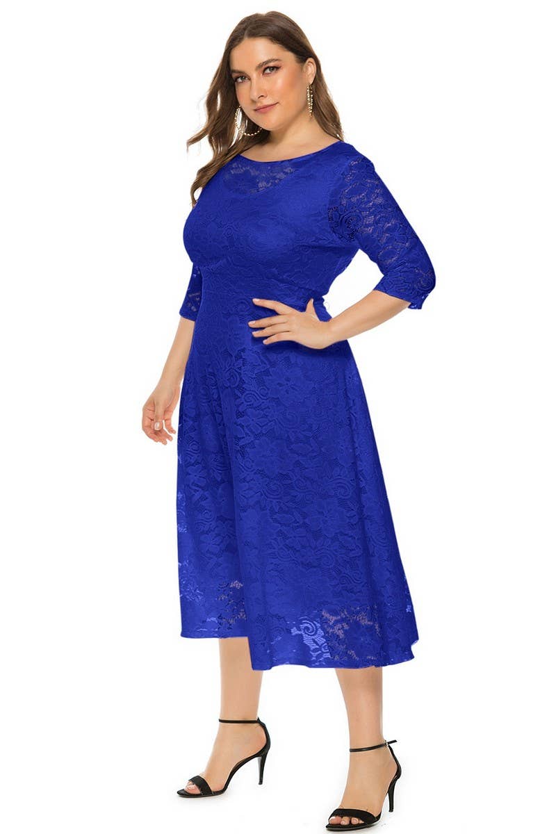 CWDMD3207_PLUS SIZE LACE POCKET EVENING GOWN DRESS