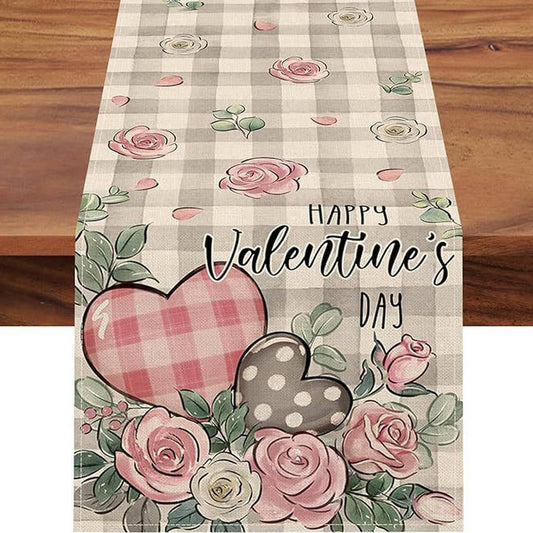 VALENTINE'S DAY LOVE PRINT CARTOON TABLECLOTH
