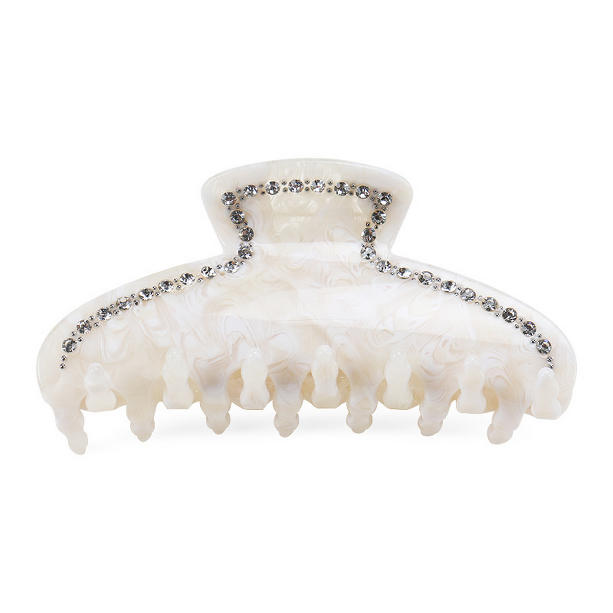 French Retro Hair Claw, Rhinestone Ponytail Clip