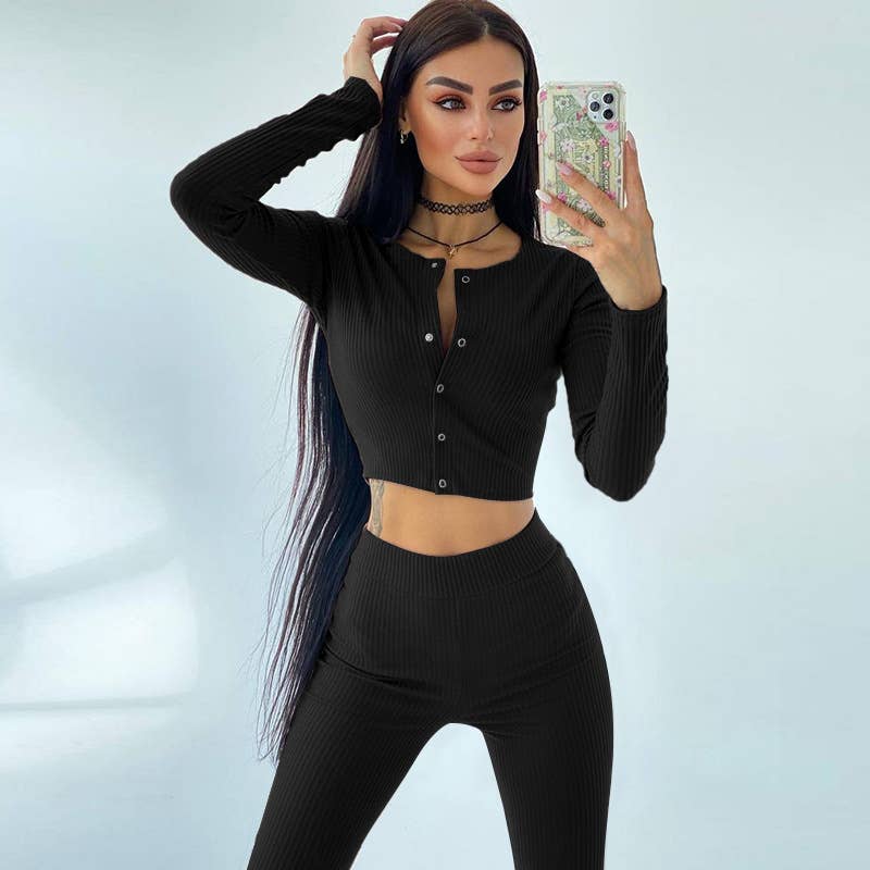 SOLID COLOR SLIM-FIT JACKET TROUSERS TWOPIECE SET