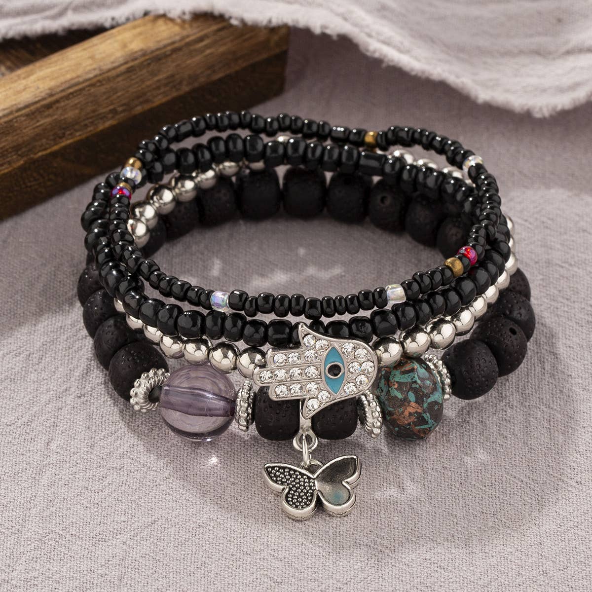 CHAIN ETHNIC STYLE MULTI-LAYER RICE BEAD BRACELET_CWAHA2477