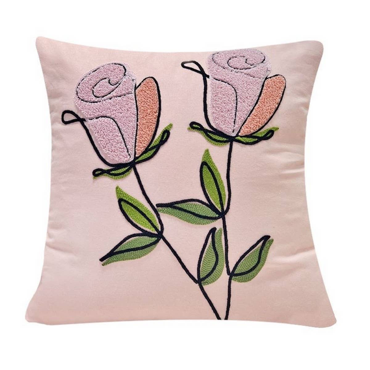 Tulip Pillow Cover Cute Sofa Bed Waist Cushion